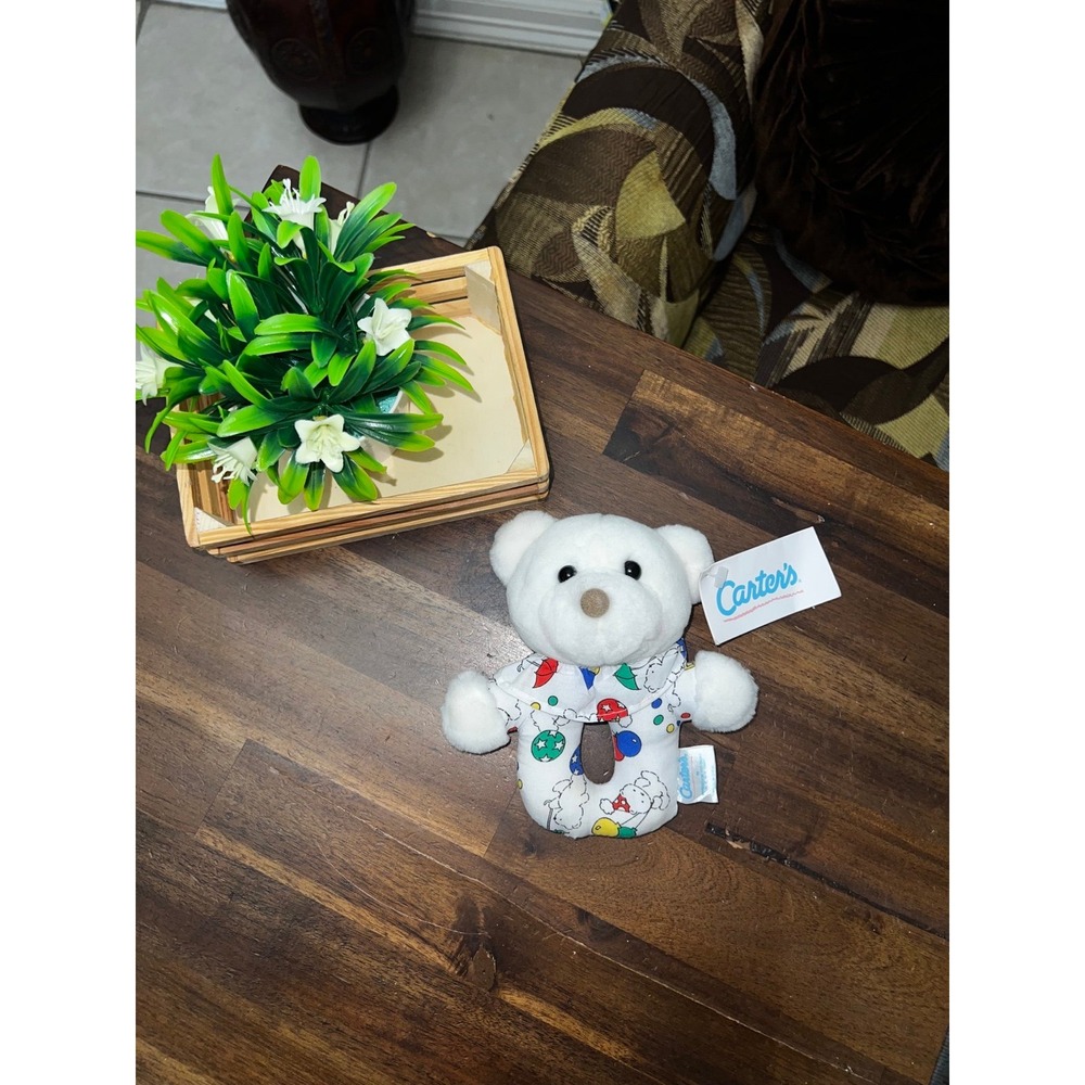 Carter's Prestige Vintage Ring Rattle Honey Bears Plush Toy HTF with Tags - Picture 2 of 5